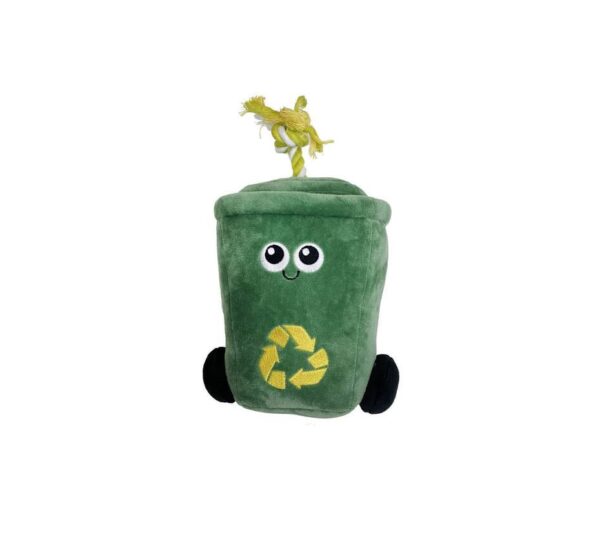 Recycle Plush Trashcan Dog Toy