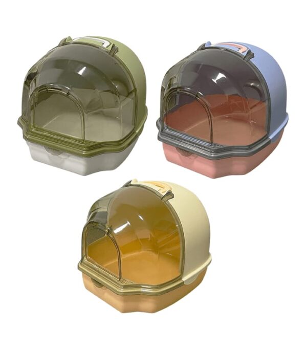 cat litter box closed transparent door