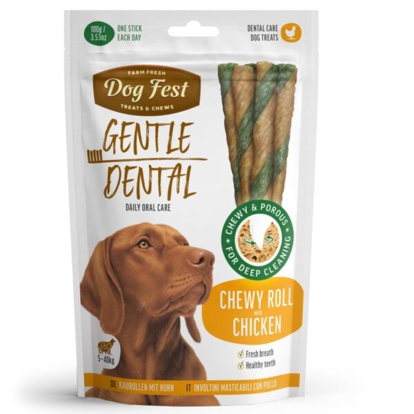 dog fast chewy roll with chicken 100g